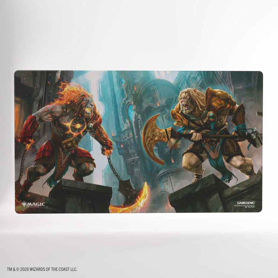 Magic: The Gathering Reality Fracture Shiny Playmat - Ajani, Path of Vengeance/Ajani, Counter Attack Leader - GameGenic Playmats