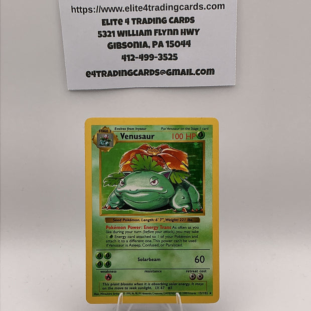 Venusaur - Base Set (Shadowless) (BSS) 15/102 (LP)