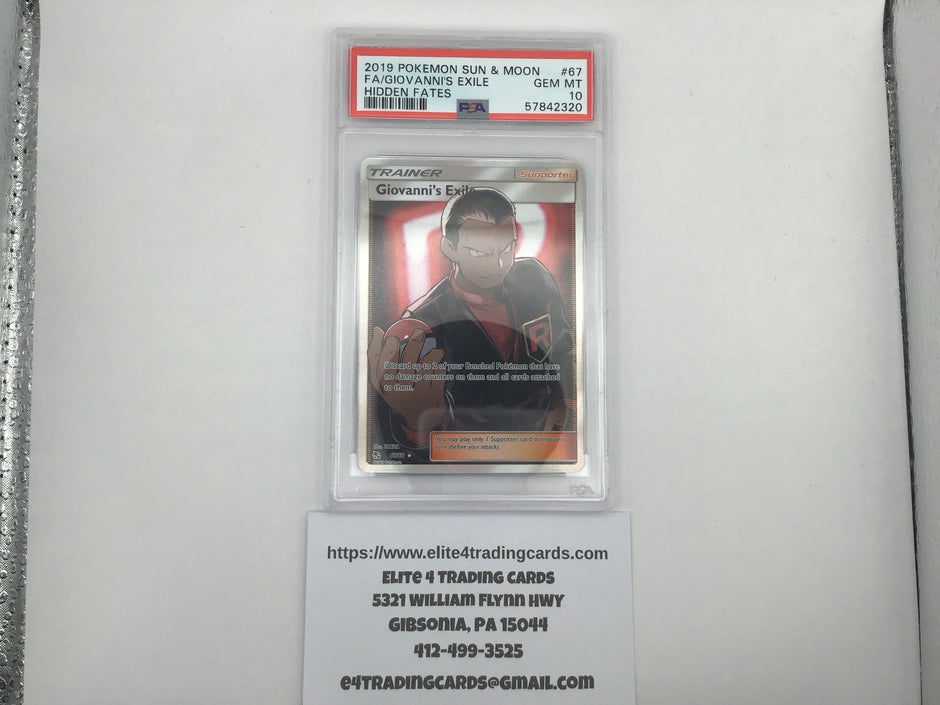 Giovanni's Exile #67 Pokemon Hidden Fates (PSA 10)