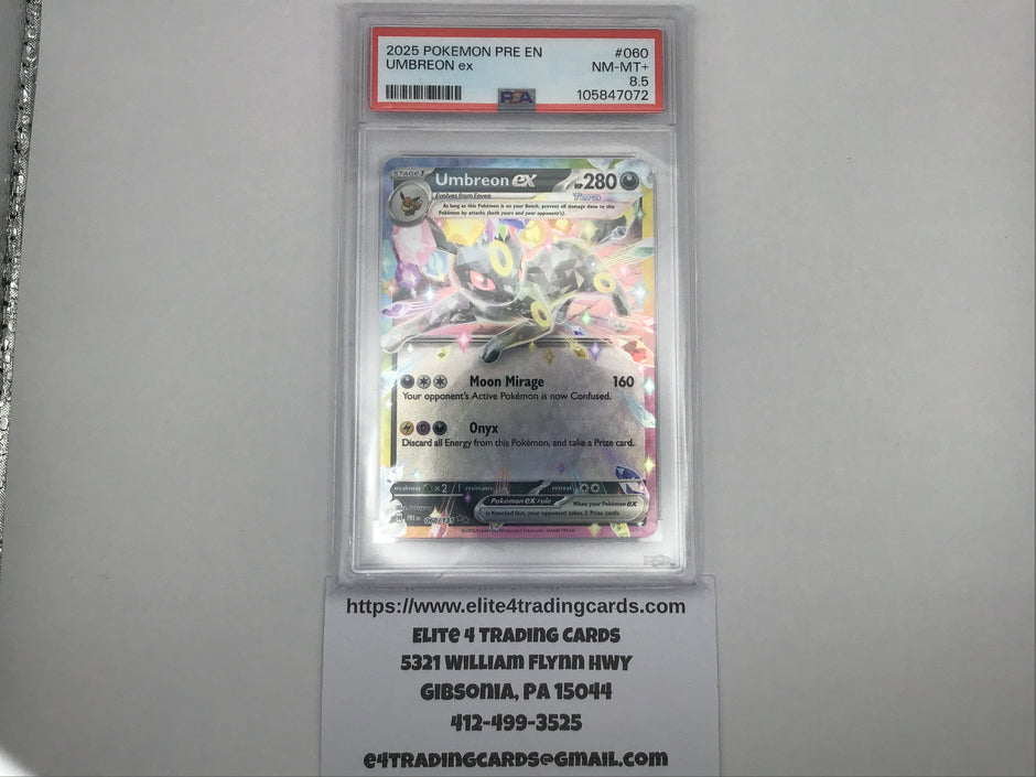 Umbreon ex #161 Pokemon Prismatic Evolutions (PSA 8.5)