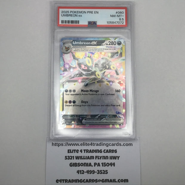 Umbreon ex #161 Pokemon Prismatic Evolutions (PSA 8.5)