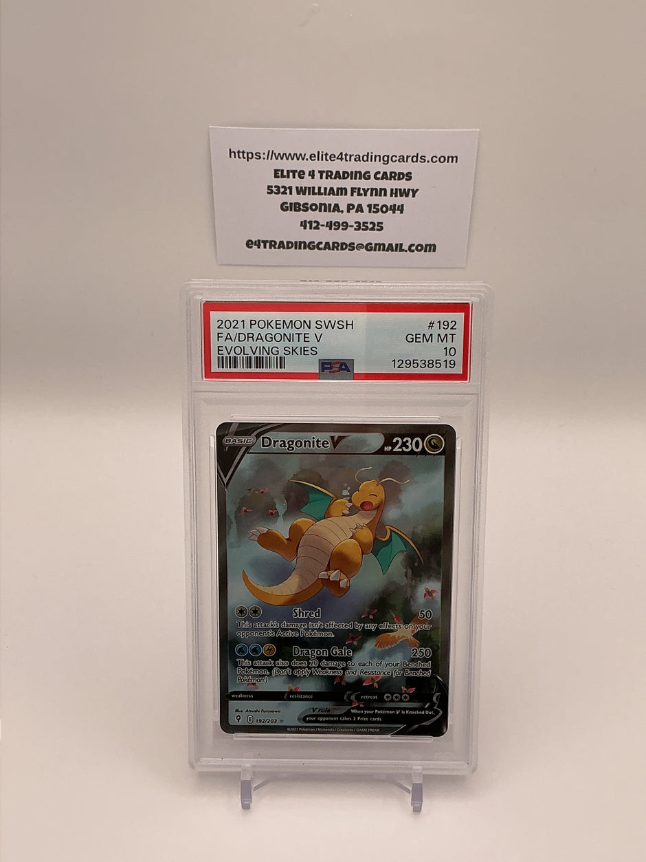 Dragonite V #192 Pokemon Evolving Skies (PSA 10)