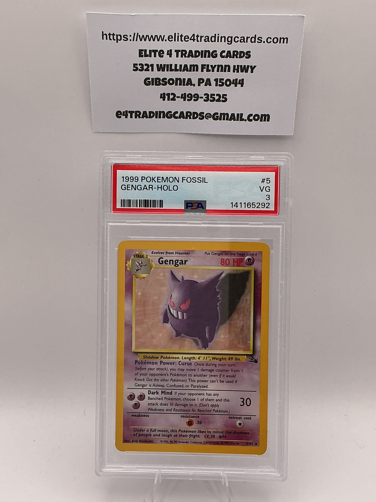 Gengar #5 Pokemon Fossil (PSA 3)