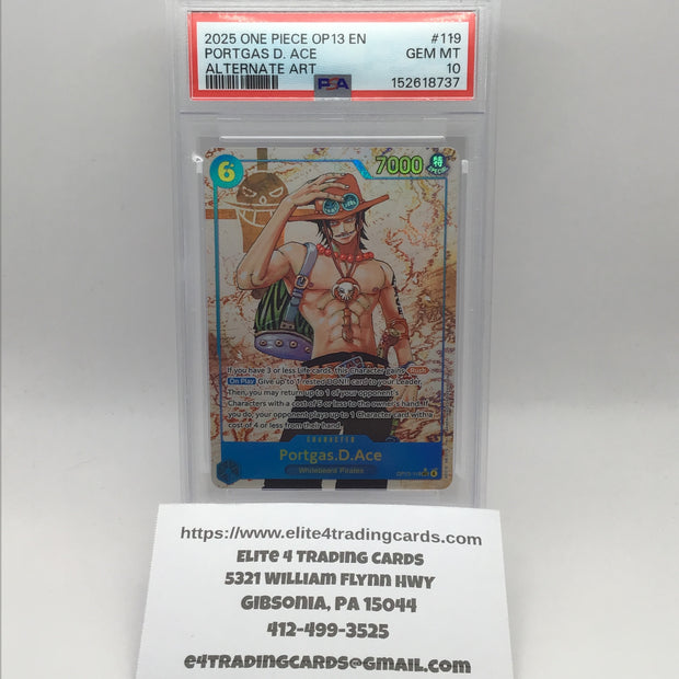 Portgas.D.Ace Alternate Art OP13-119 (PSA 10)