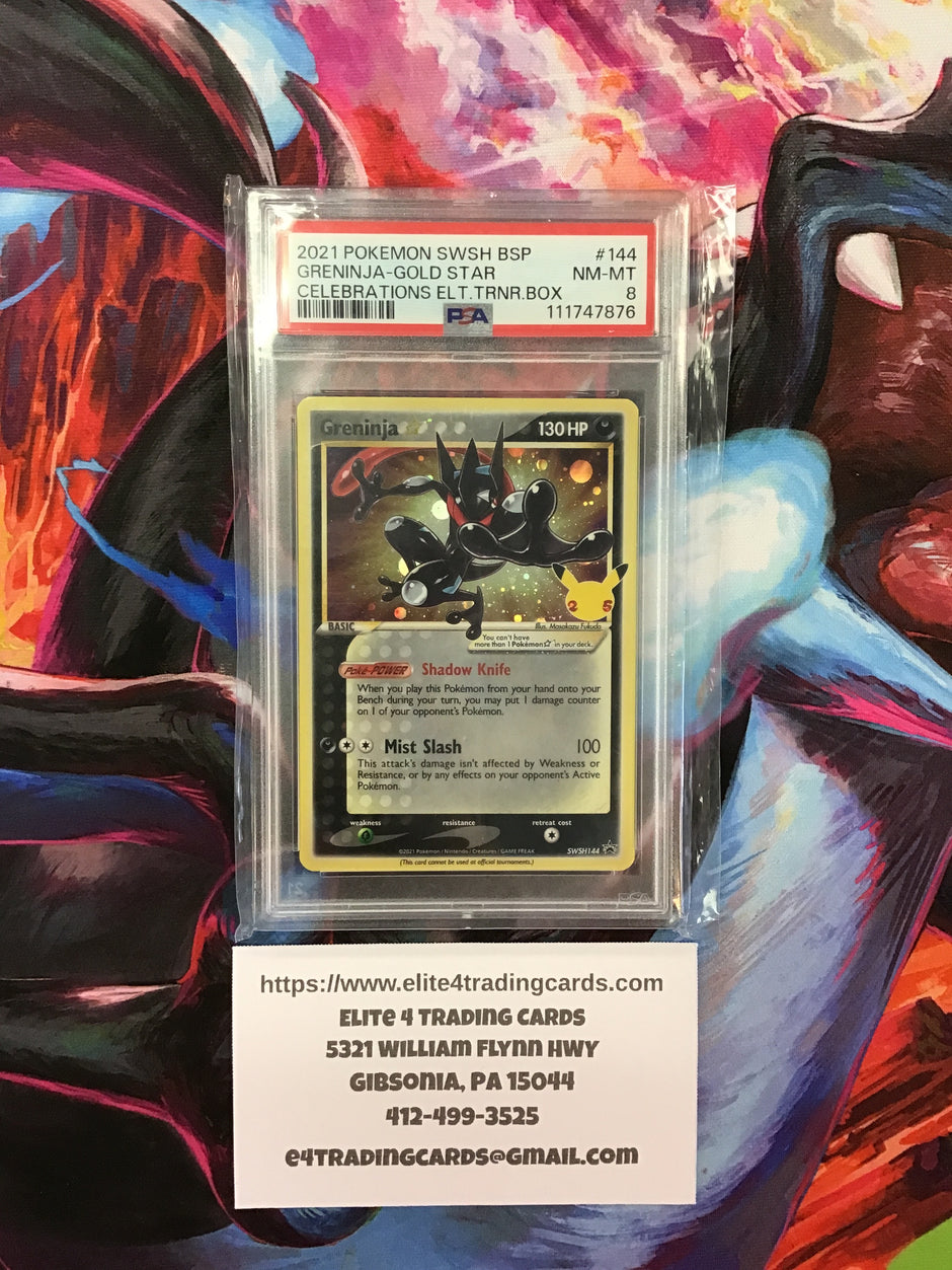 Greninja [Gold Star] #SWSH144 Pokemon Celebrations (PSA 8)