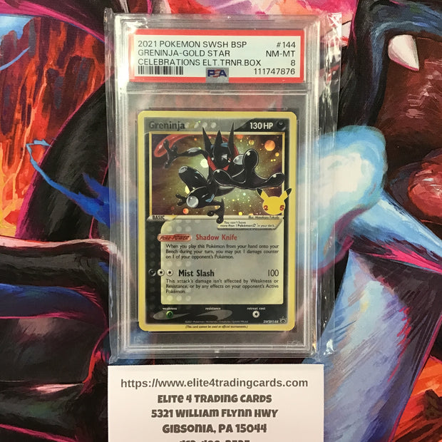 Greninja [Gold Star] #SWSH144 Pokemon Celebrations (PSA 8)