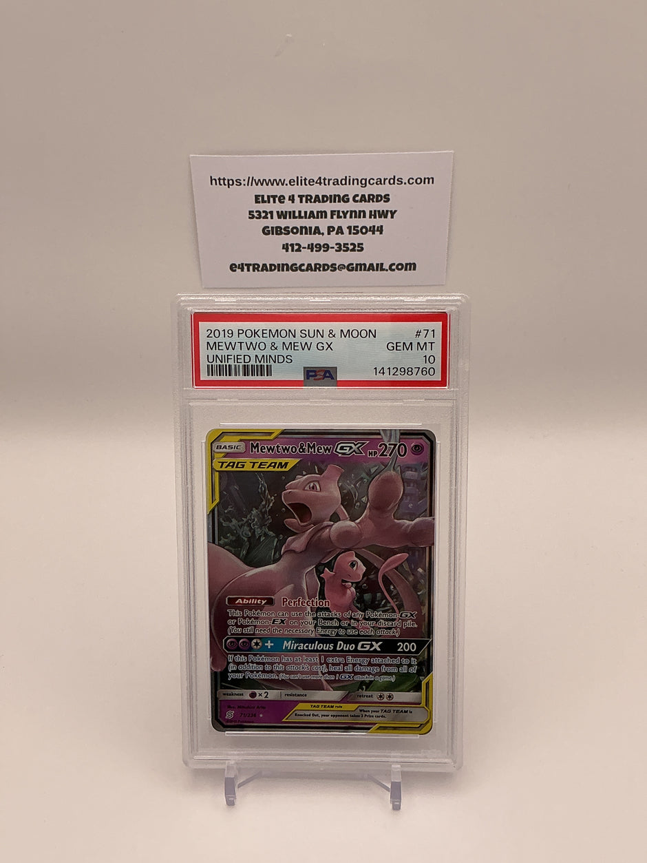 Mewtwo & Mew GX #71 Pokemon Unified Minds (PSA 10)