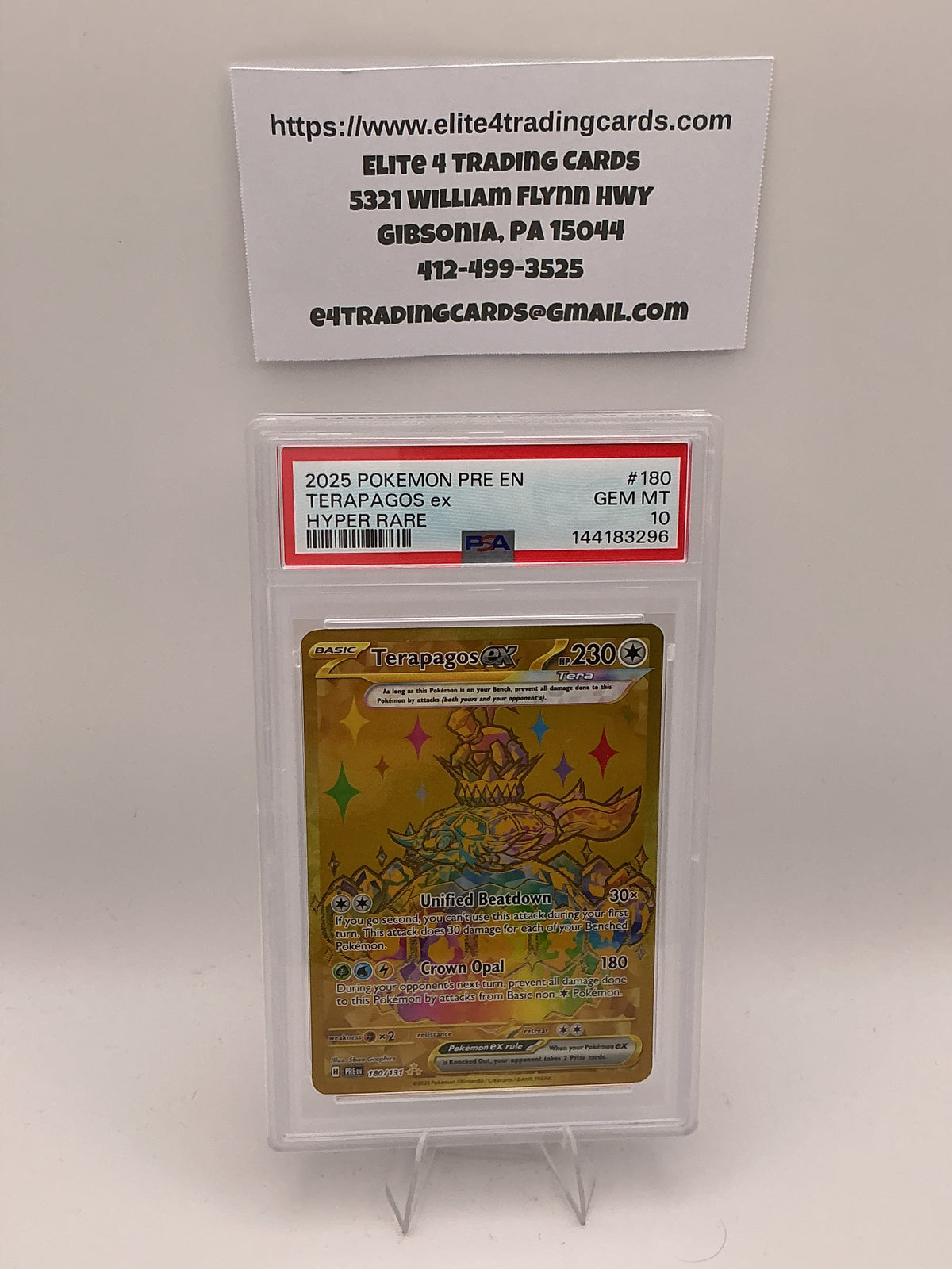 Terapagos ex #180 Pokemon Prismatic Evolutions (PSA 10)