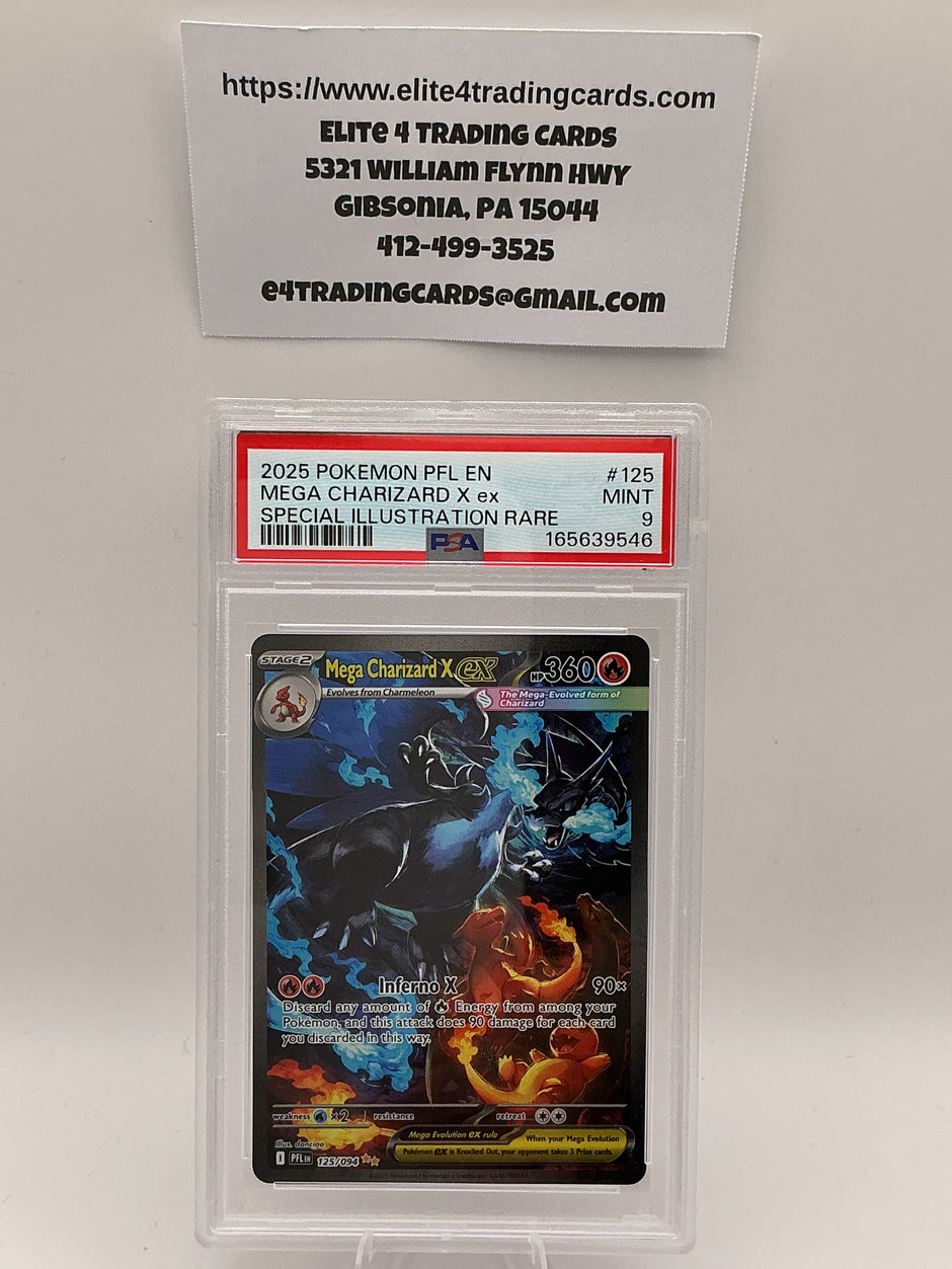 Mega Charizard X ex #125 Pokemon Phantasmal Flames (PSA 9)