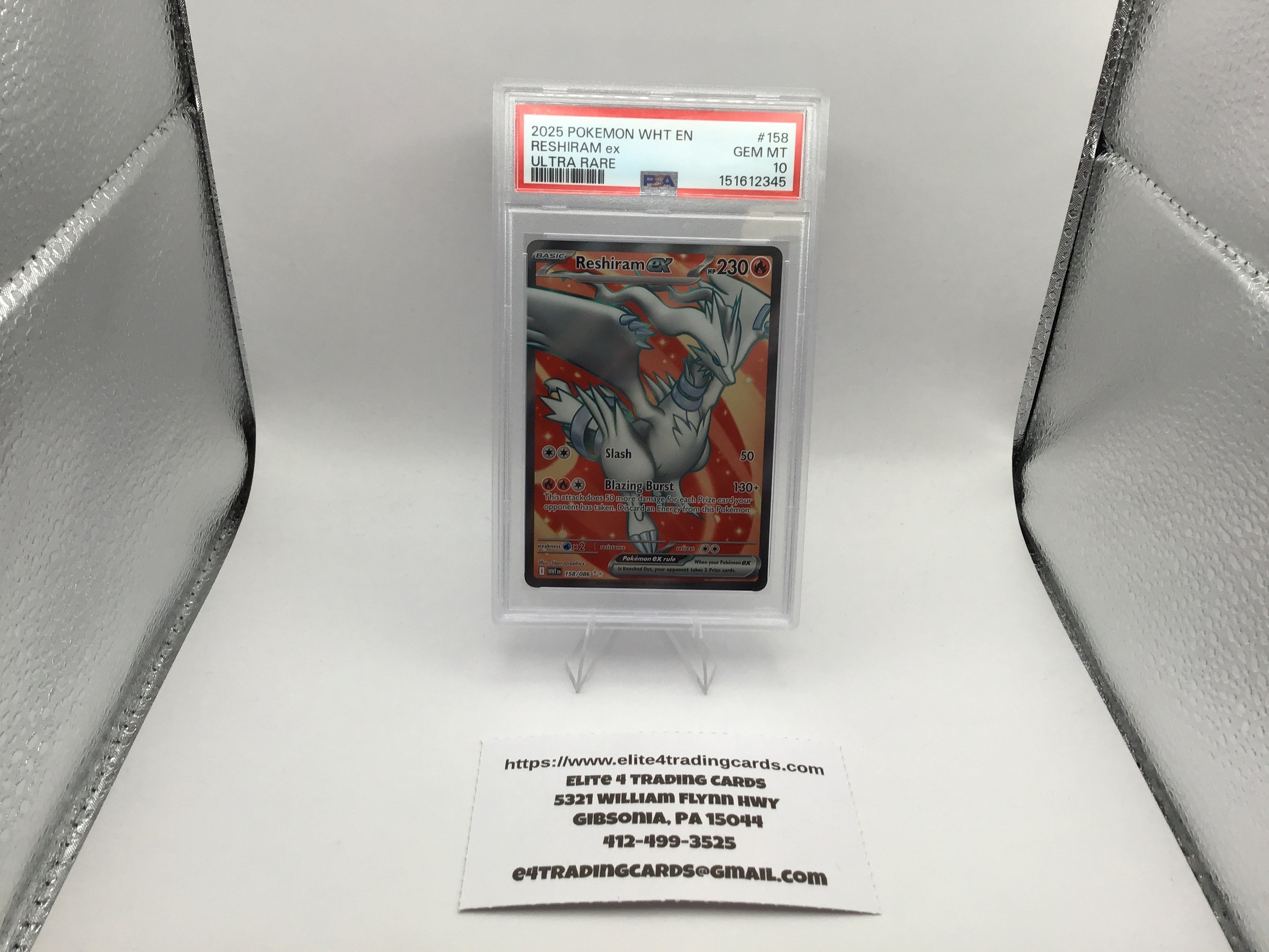 Reshiram ex #158 Pokemon White Flare (PSA 10)