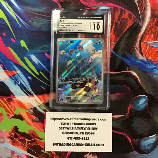 Marill #73 Pokemon Japanese Snow Hazard (CGC 10)