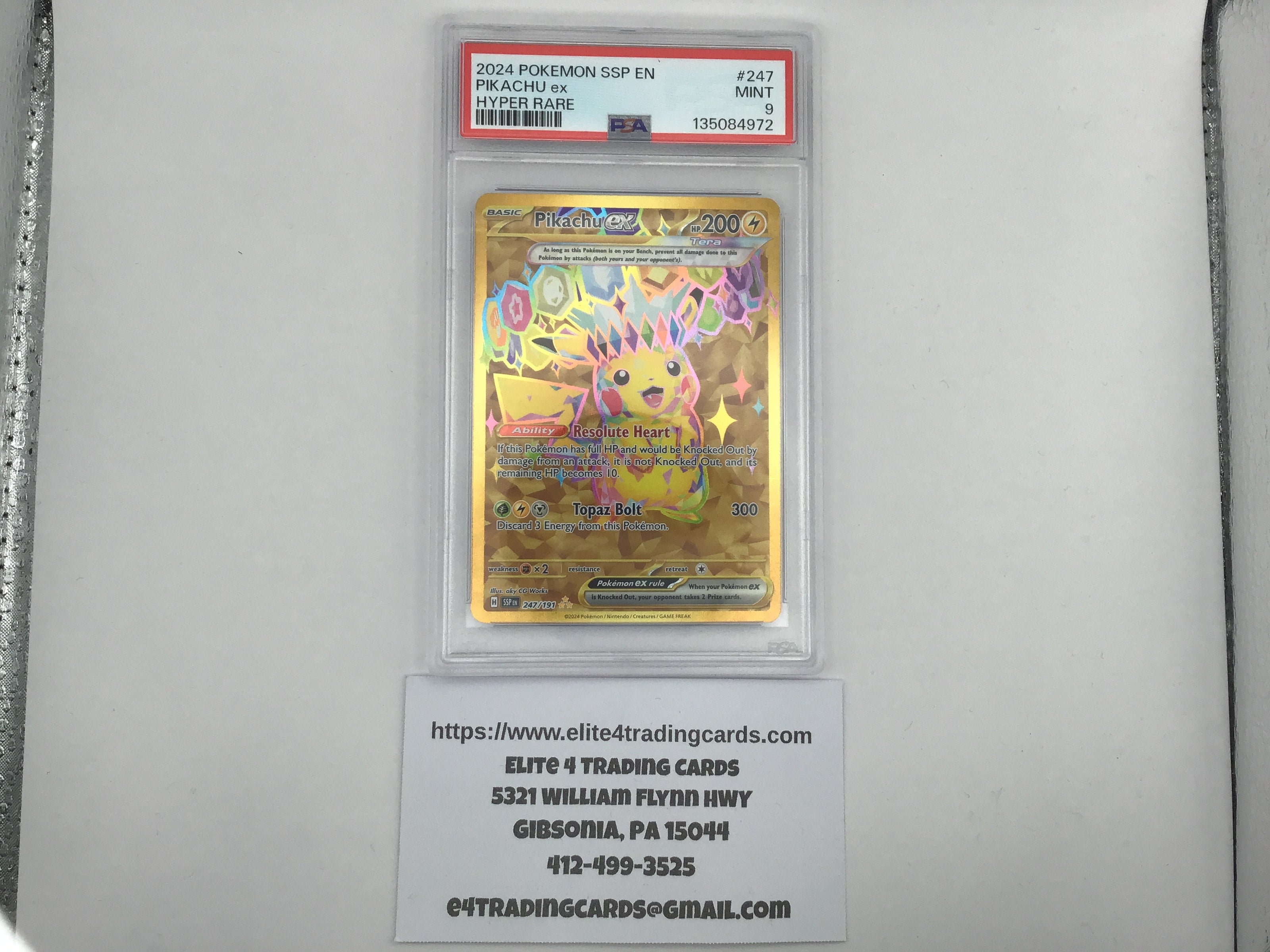 Pikachu ex #247 Pokemon Surging Sparks (PSA 9)