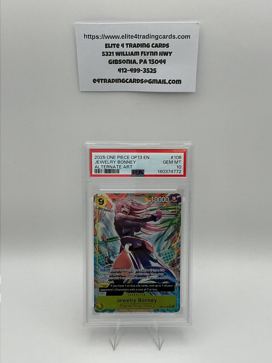 Jewelry Bonney [Alternate Art] OP13-108 Carrying on His Will (PSA 10)