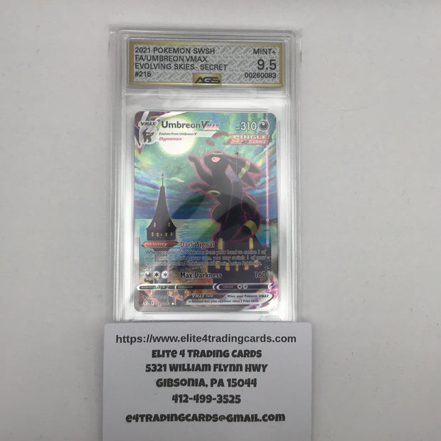 Umbreon VMAX #215 Pokemon Evolving Skies (AGS 9.5 Moonbreon)