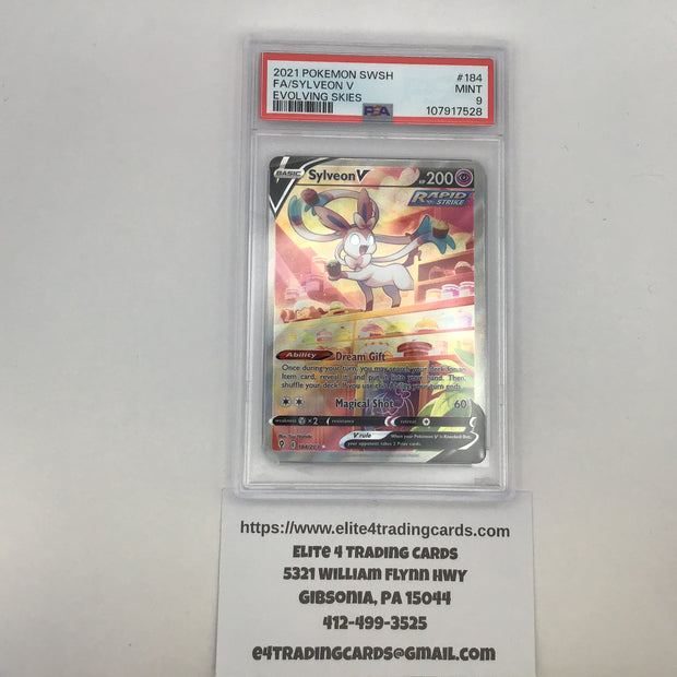 Sylveon V #184 Pokemon Evolving Skies (PSA 9)