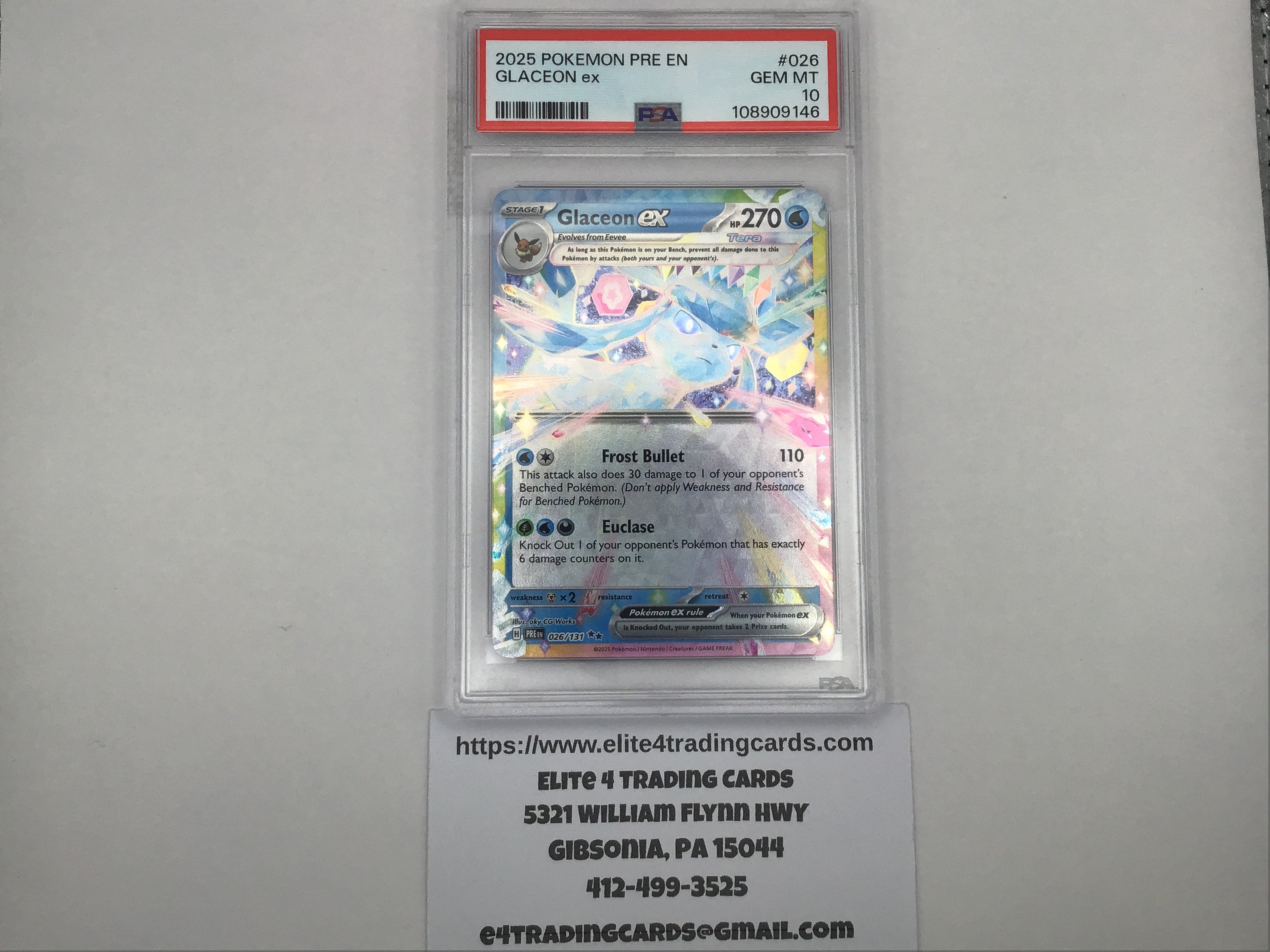 Glaceon ex #26 Pokemon Prismatic Evolutions (PSA 10)