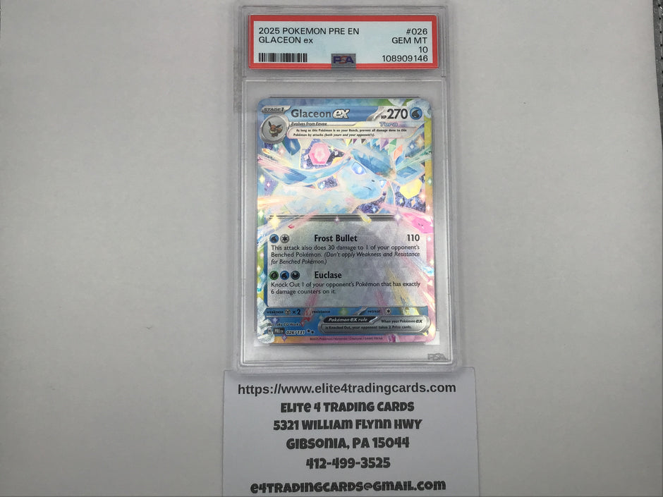 Glaceon ex #26 Pokemon Prismatic Evolutions (PSA 10)