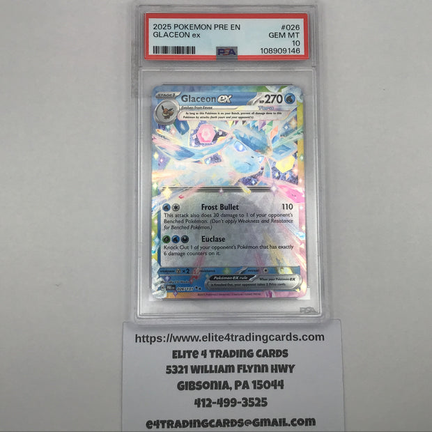 Glaceon ex #26 Pokemon Prismatic Evolutions (PSA 10)