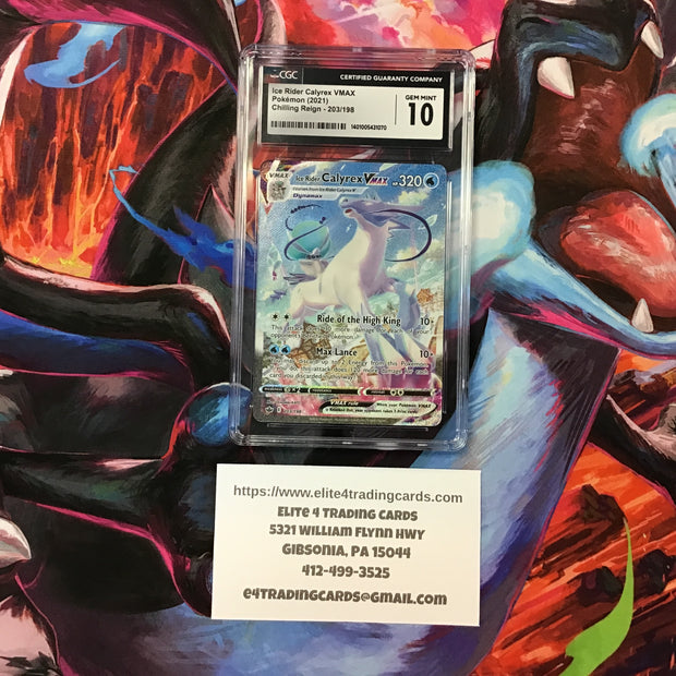 Ice Rider Calyrex VMAX #203 Pokemon Chilling Reign (CGC 10)