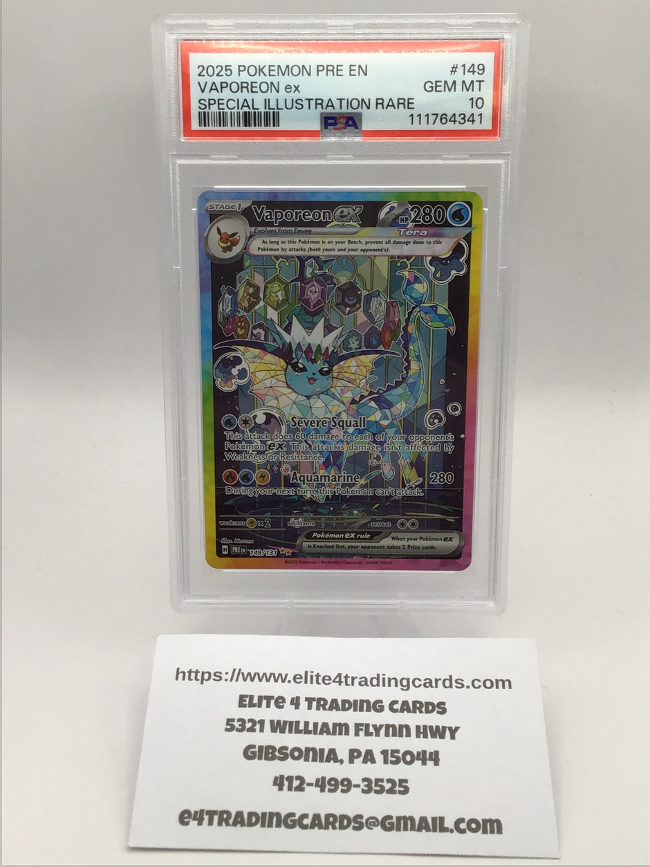 Vaporeon ex #149 Pokemon Prismatic Evolutions (PSA 10)