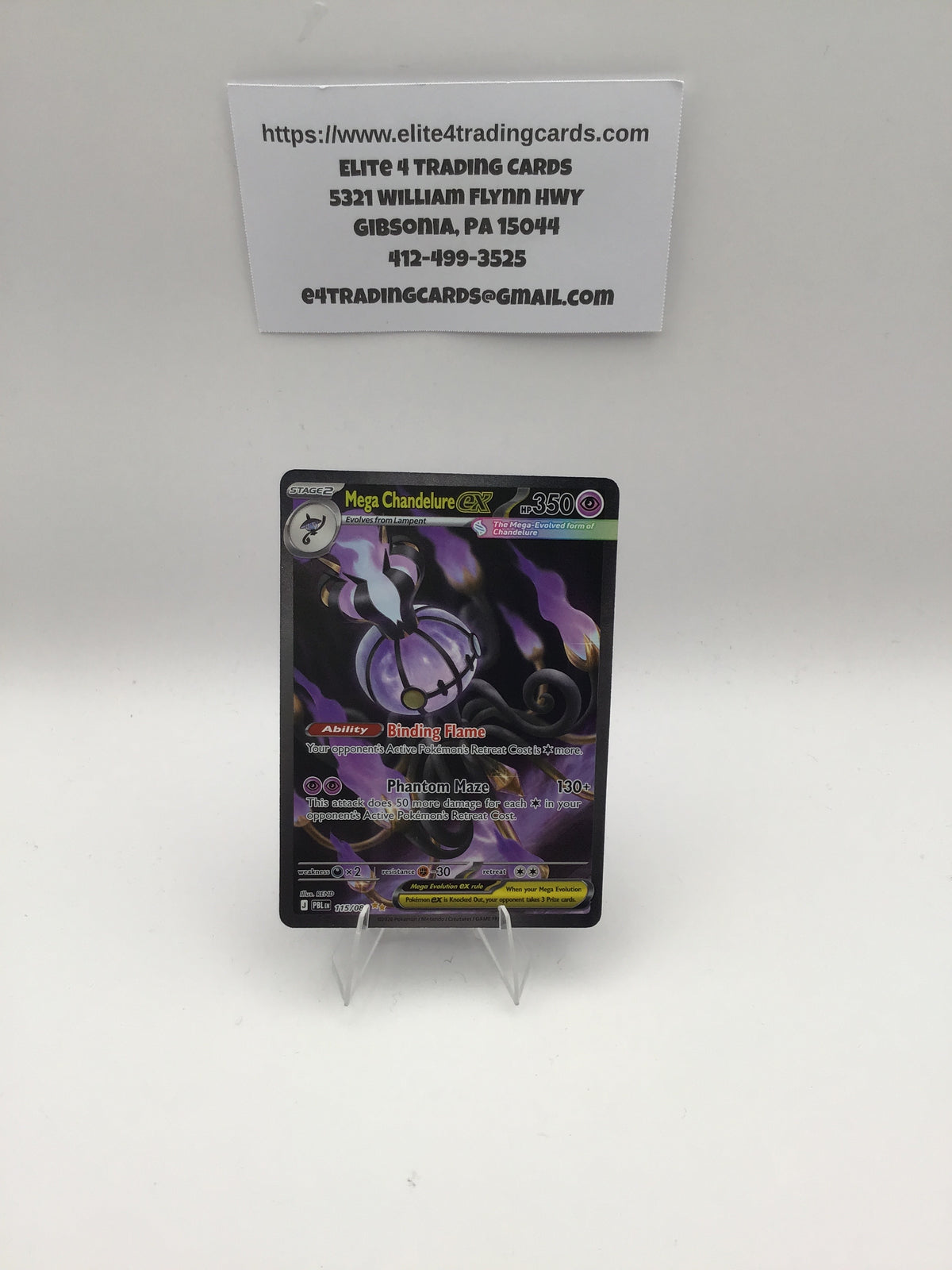 Mega Chandelure ex - 115/084 - ME05: Pitch Black (PBL)