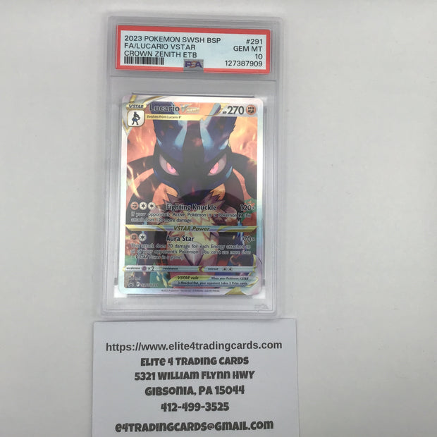 Lucario VSTAR #SWSH291 Pokemon Promo (PSA 10)