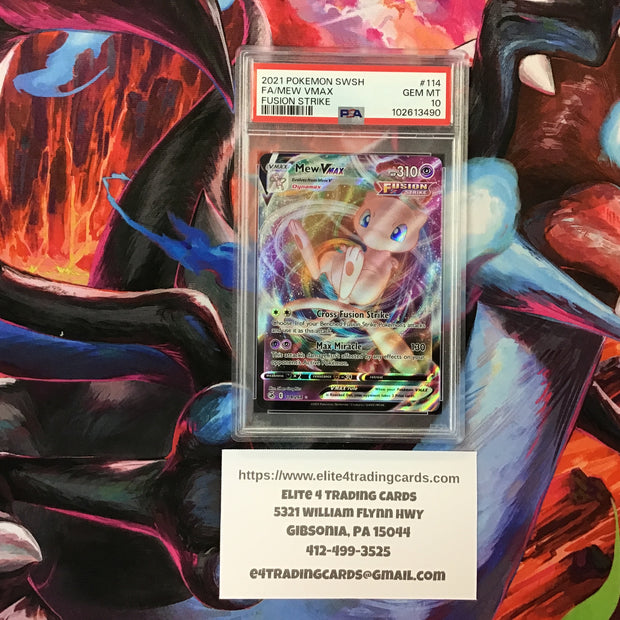Mew VMAX #114 Pokemon Fusion Strike (PSA 10)