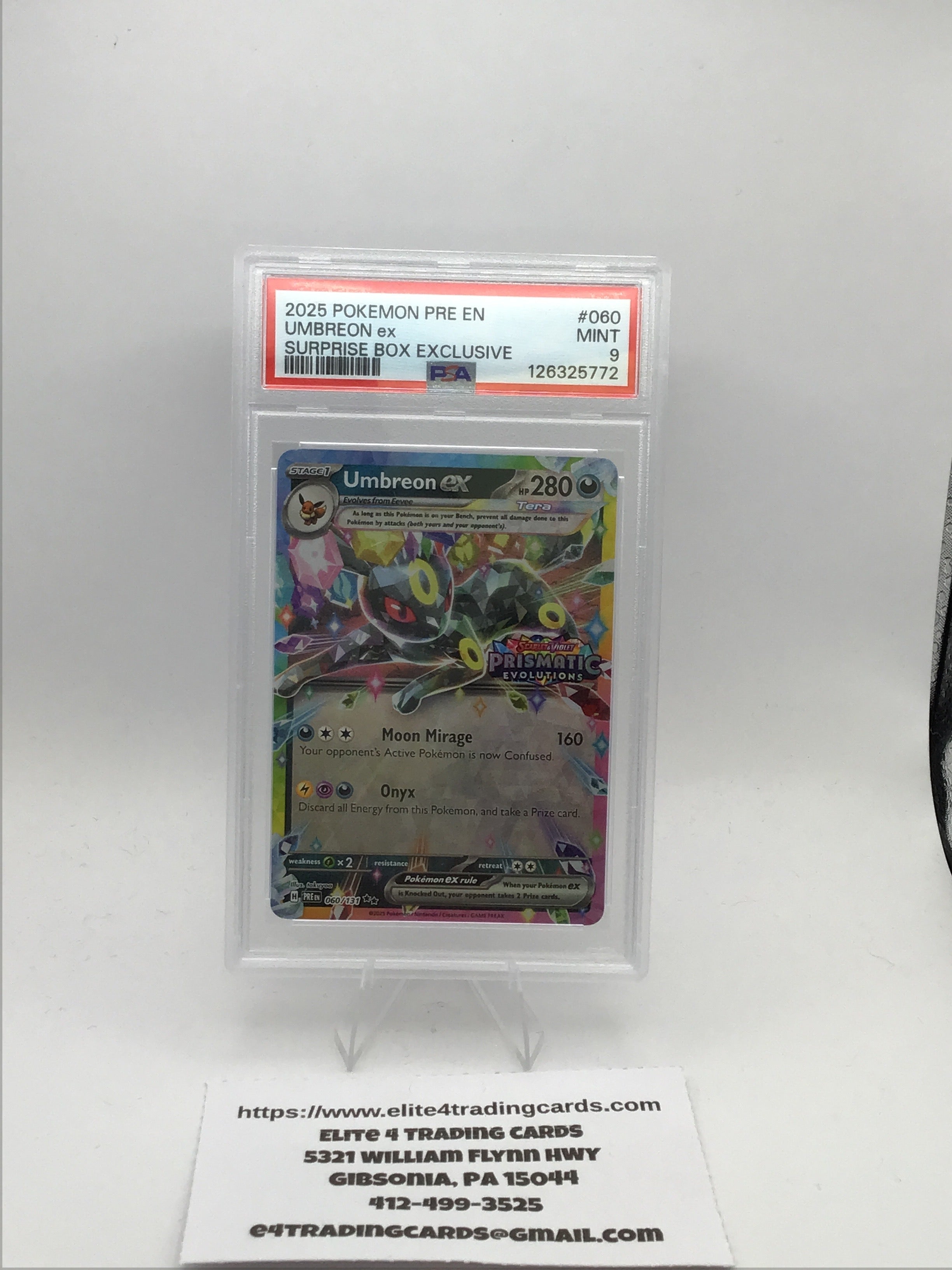 Umbreon ex #60 Pokemon Prismatic Evolutions (PSA 9)