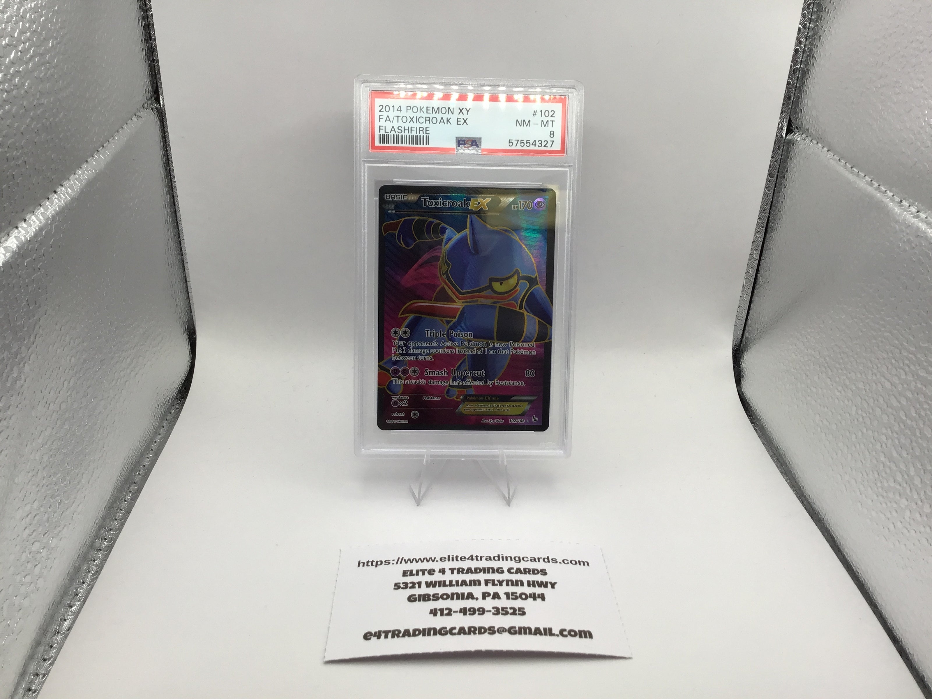 Toxicroak EX #102 Pokemon Flashfire (PSA 8)
