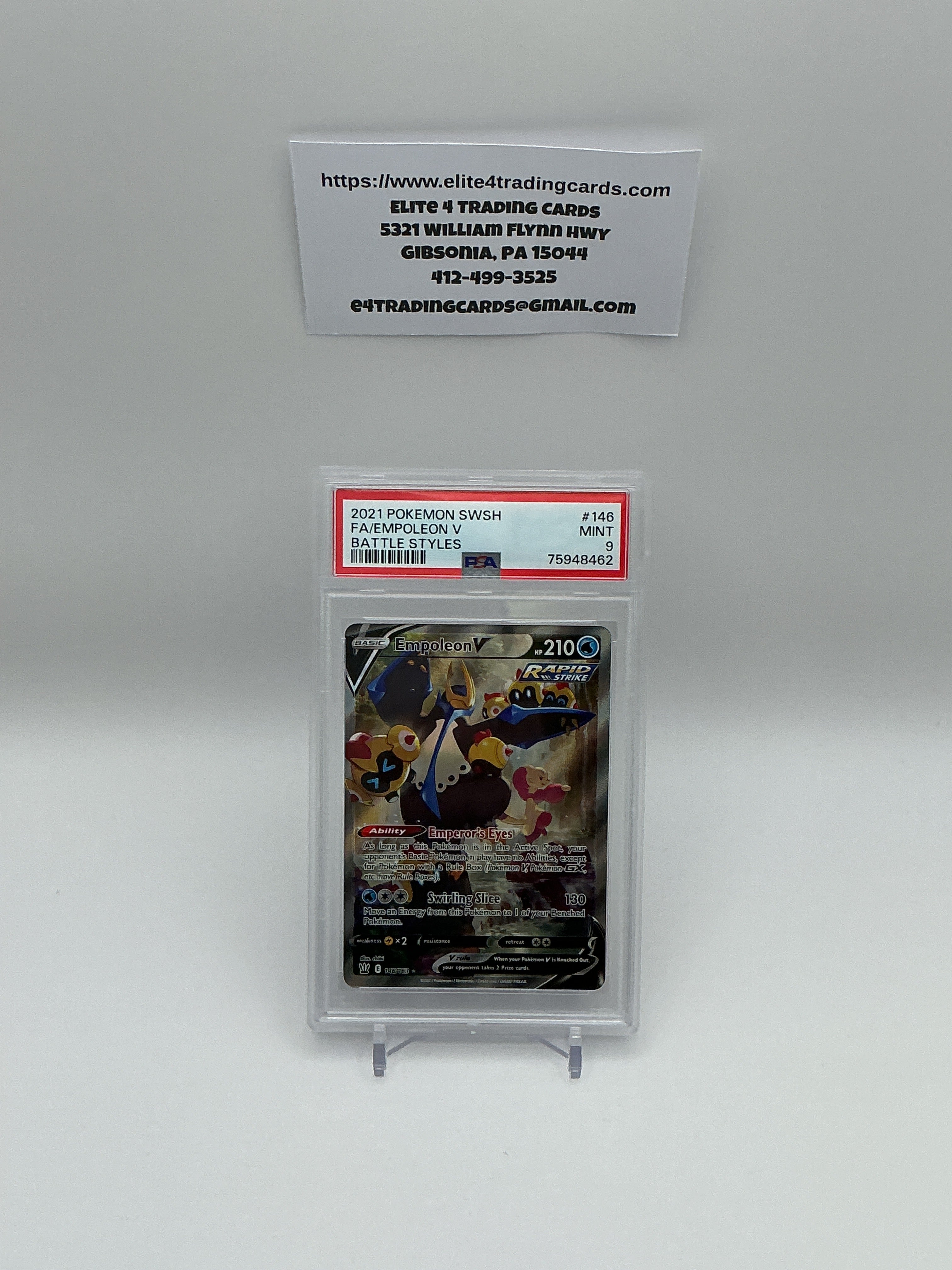 Empoleon V #146 Battle Styles (PSA 9)