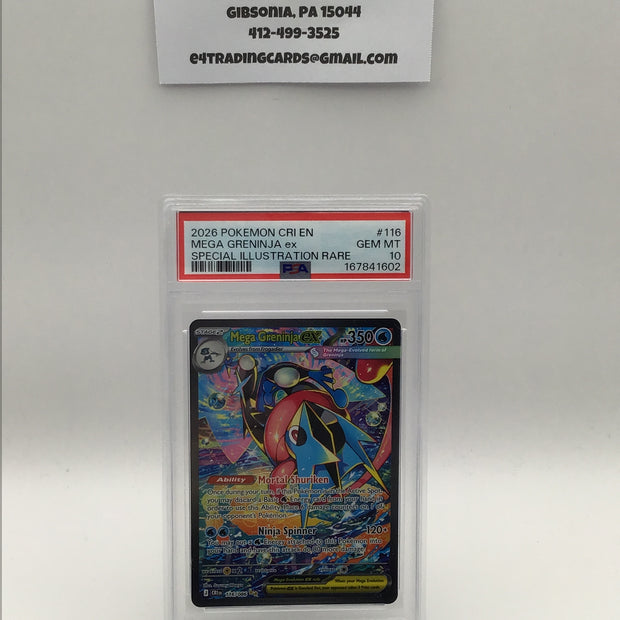 Mega Greninja ex #116 Pokemon Chaos Rising (PSA 10)