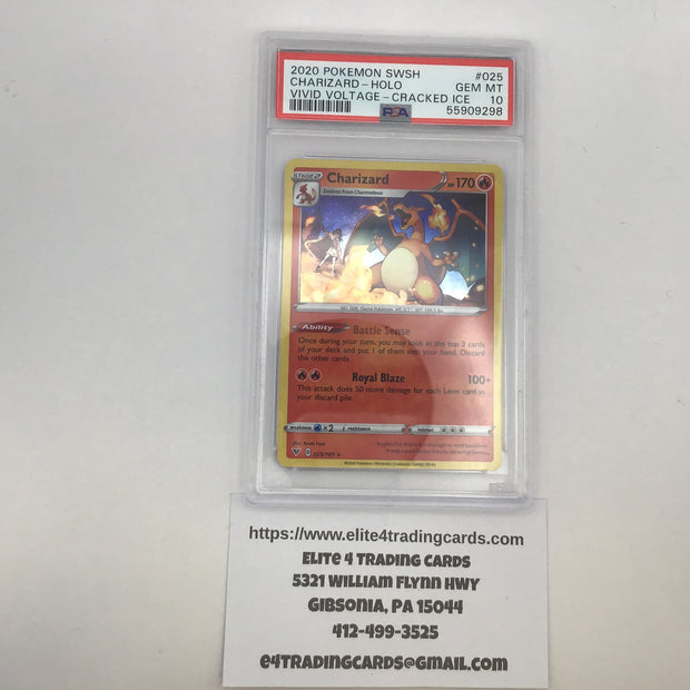 Charizard [Cracked Ice] #25 Pokemon Vivid Voltage (PSA 10)
