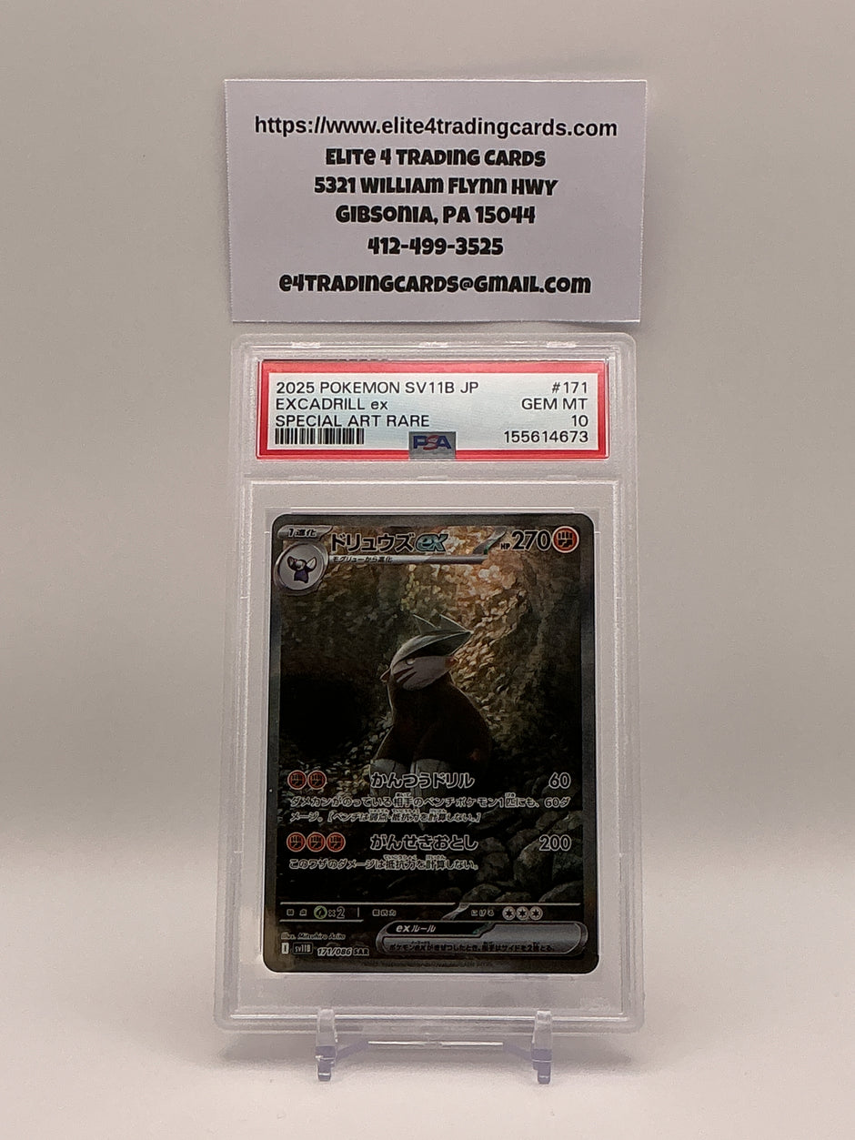 Excadrill Ex #171 Japanese Black Bolt (PSA 10)