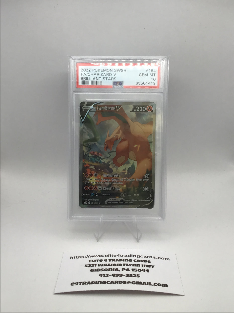 Charizard V #154 Pokemon Brilliant Stars (PSA 10)
