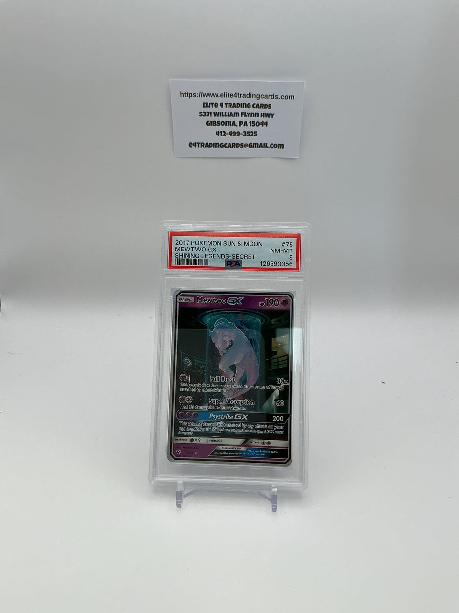 Mewtwo GX #78 Pokemon Shining Legends (PSA 8)