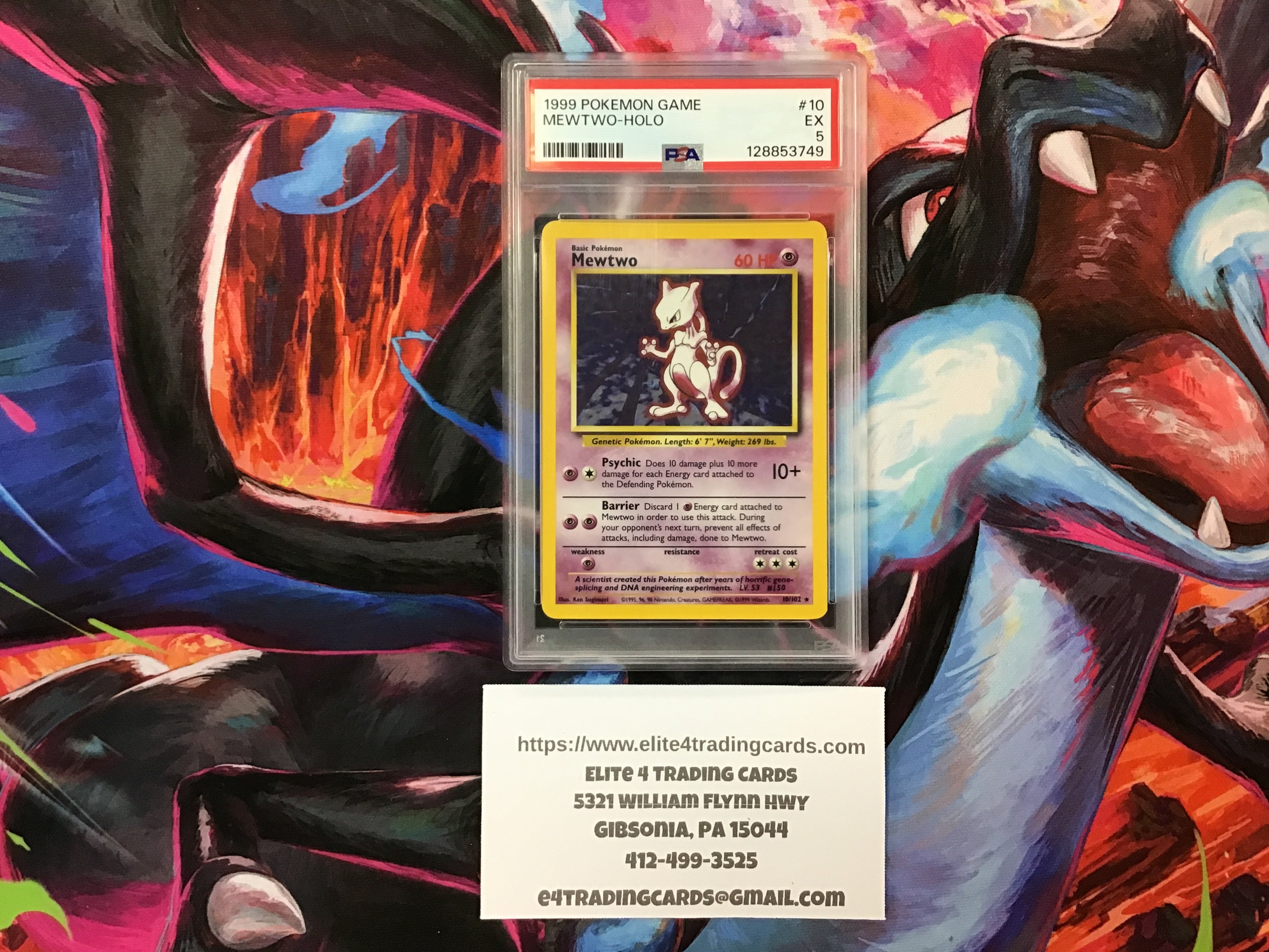 Mewtwo #10 Pokemon Base Set (PSA 5)