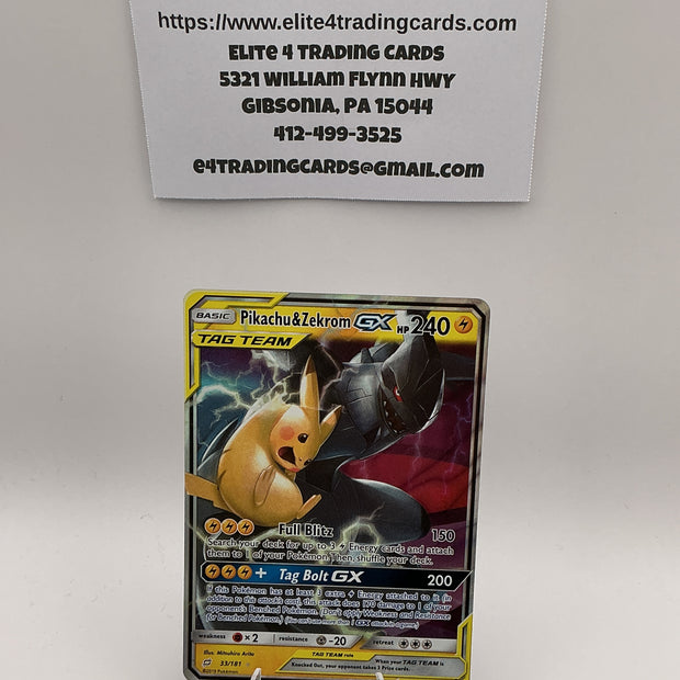 Pikachu & Zekrom GX - SM - Team Up (SM9) - NM