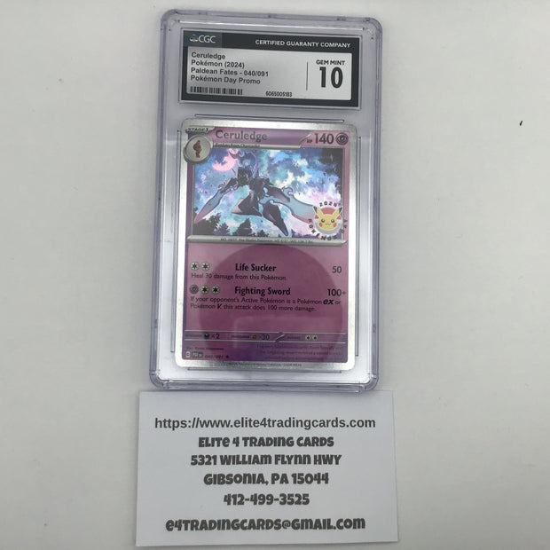 Ceruledge [Pokemon Day] #40 Pokemon Paldean Fates (CGC 10)