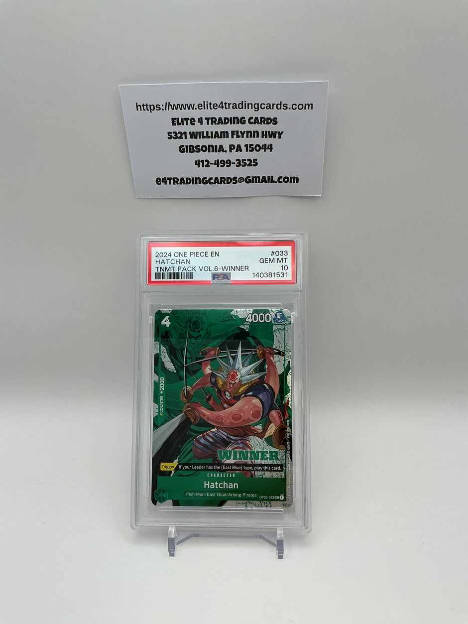Hatchan [Winner] OP03-033 One Piece Pillars of Strength (PSA 10)