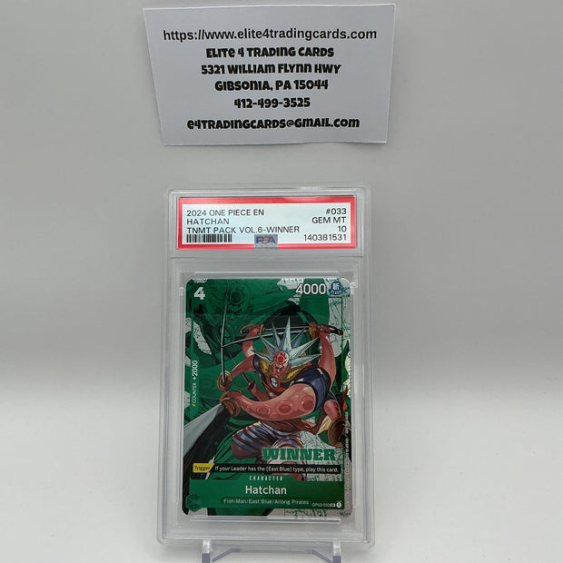 Hatchan [Winner] OP03-033 One Piece Pillars of Strength (PSA 10)