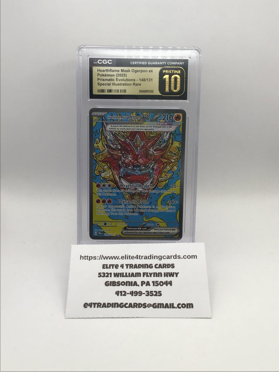 Hearthflame Mask Ogerpon ex #148 Pokemon Prismatic Evolutions (CGC Pristine 10)