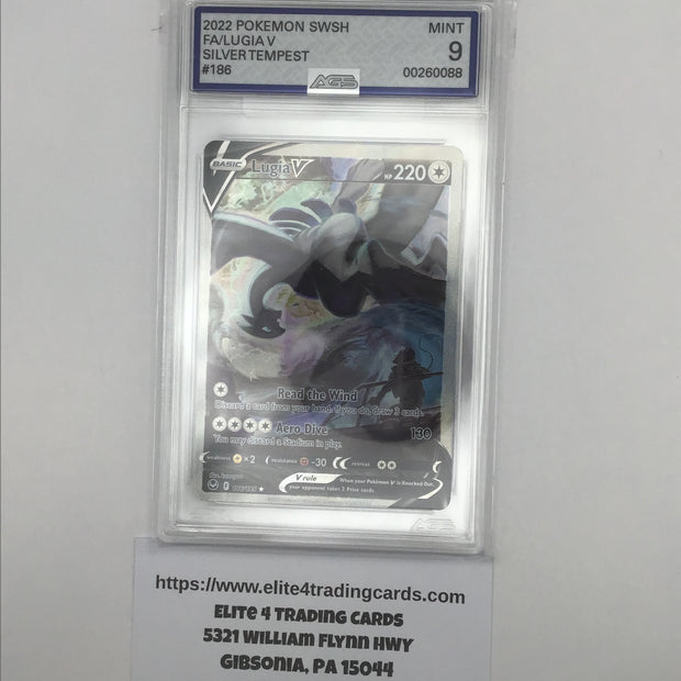 Lugia V #186 Pokemon Silver Tempest (AGS 9)