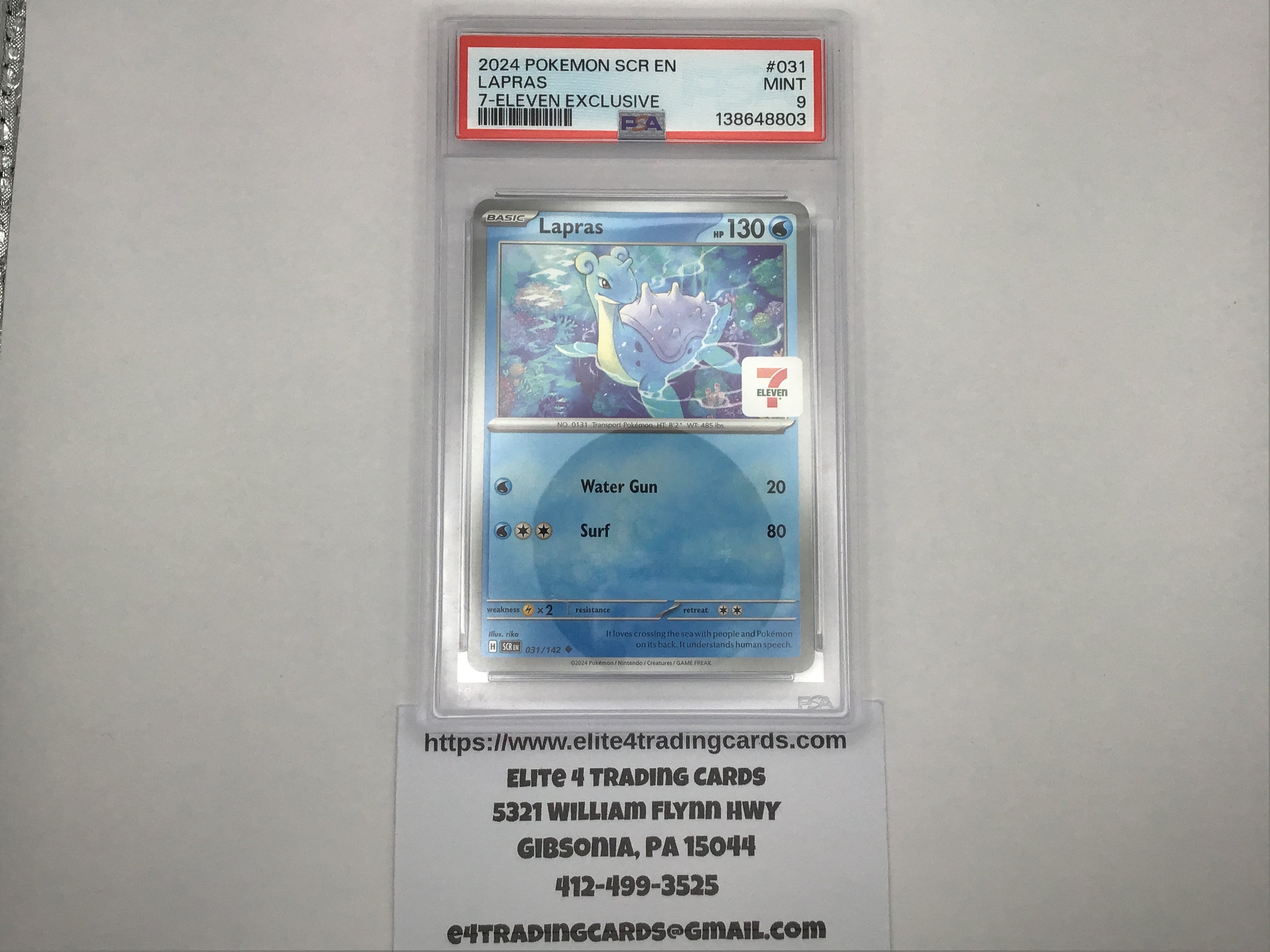 Lapras [7-11] #31 Pokemon Stellar Crown (PSA 9)