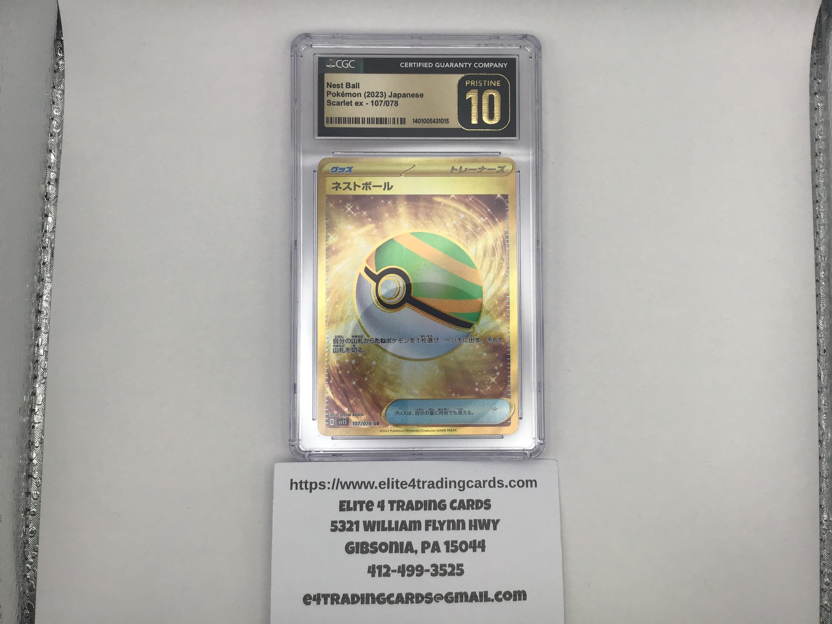Nest Ball #107 Pokemon Japanese Scarlet Ex (CGC PRISTINE 10)