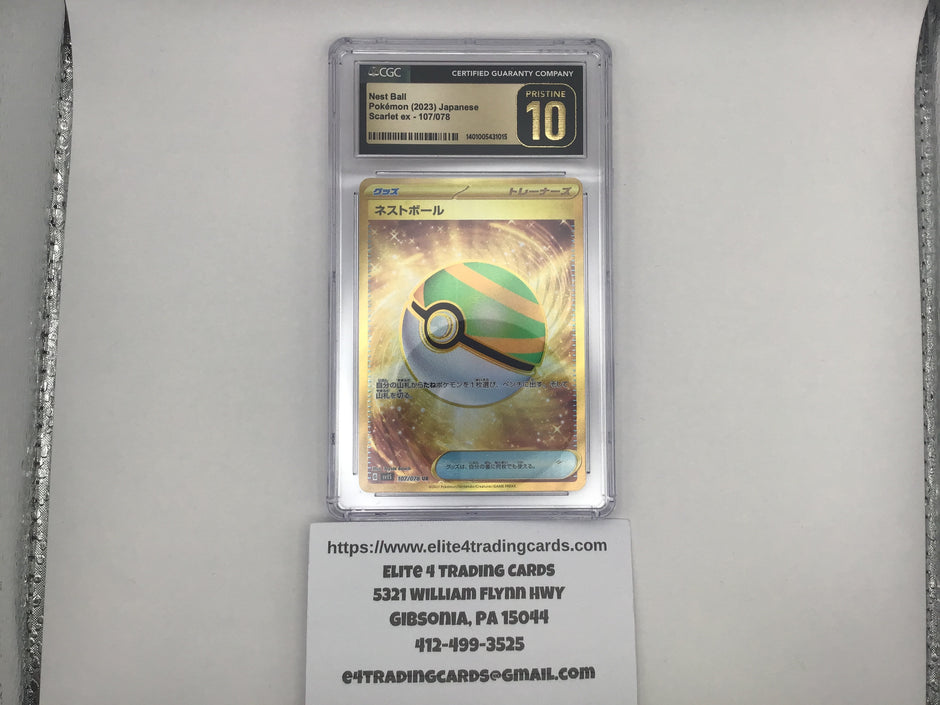 Nest Ball #107 Pokemon Japanese Scarlet Ex (CGC PRISTINE 10)