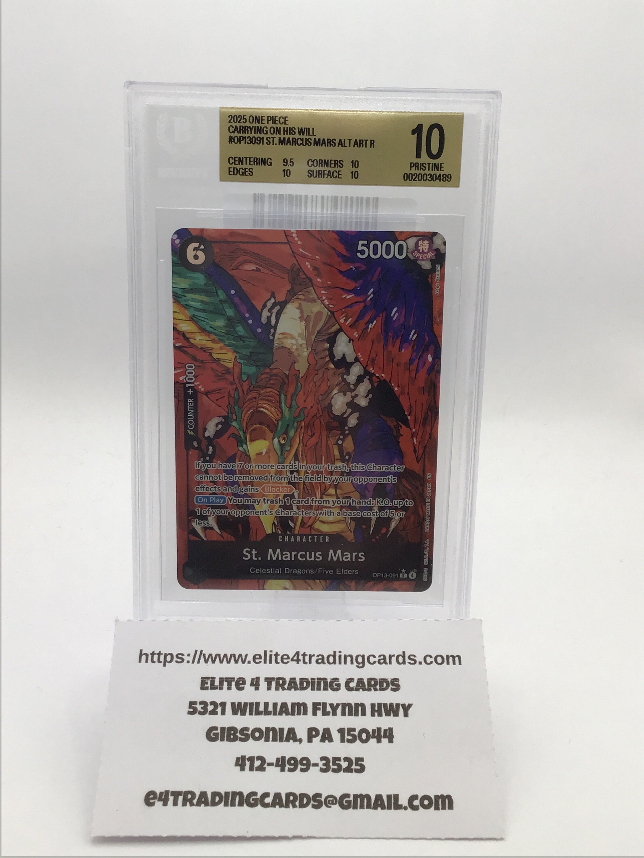 St. Marcus Mars [Alternate Art] OP13-091 One Piece Carrying on His Will (BGS 10)