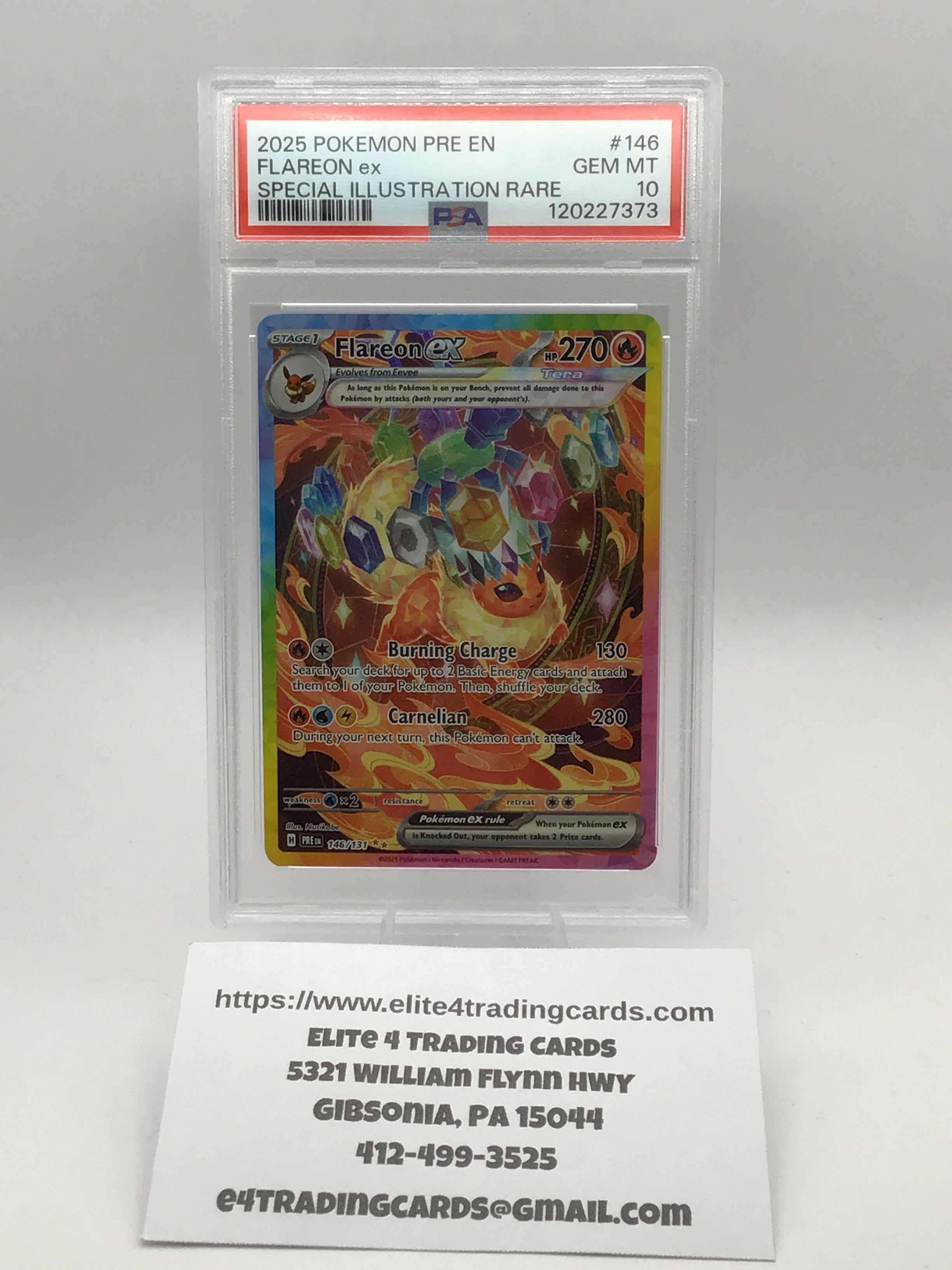Flareon ex #146 Pokemon Prismatic Evolutions (PSA 10)