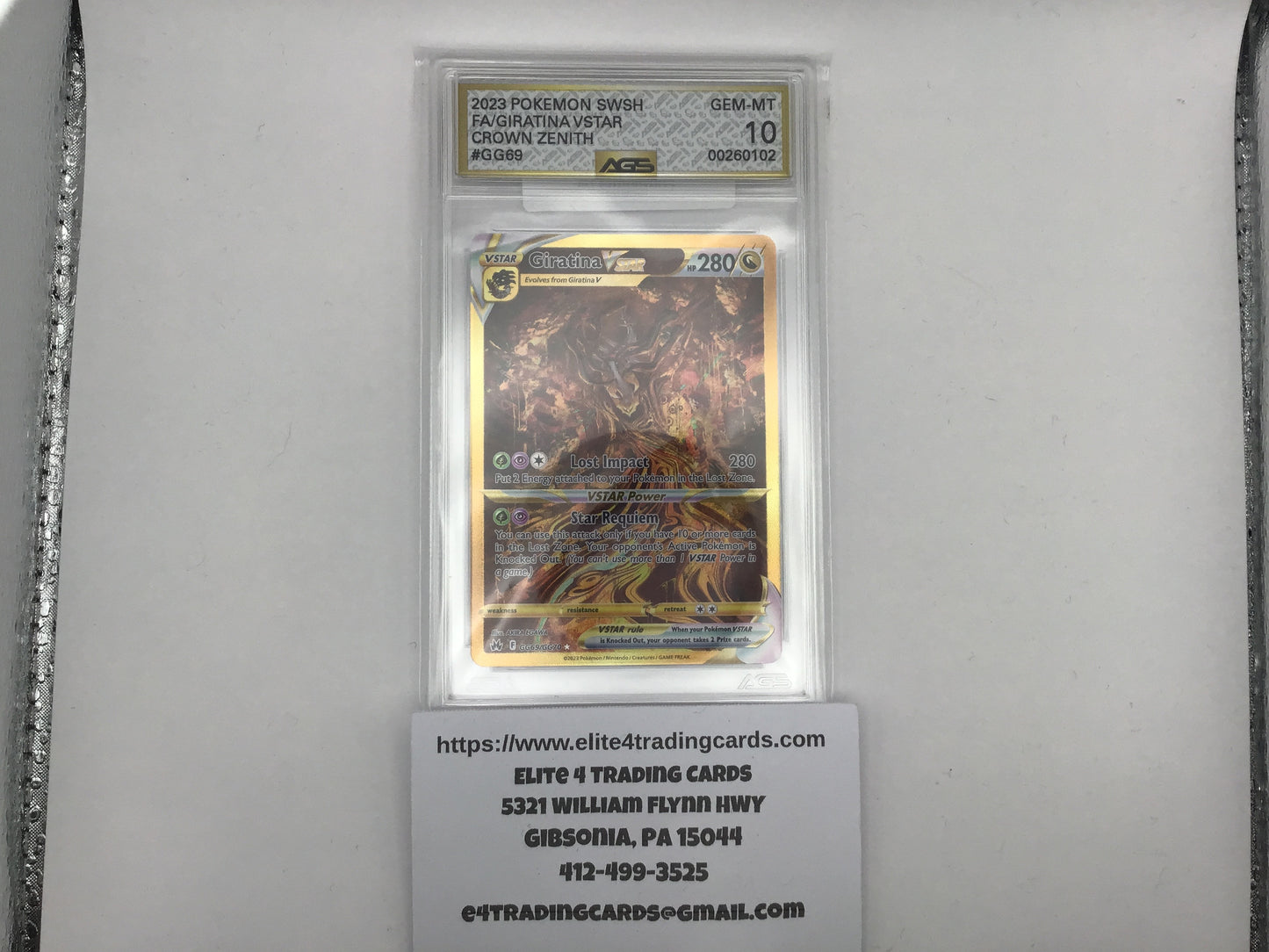 Giratina VSTAR #GG69 Pokemon Crown Zenith (AGS 10)