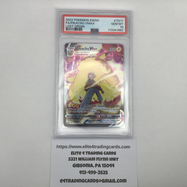 Pikachu VMAX #TG17 Pokemon Lost Origin (PSA 10)