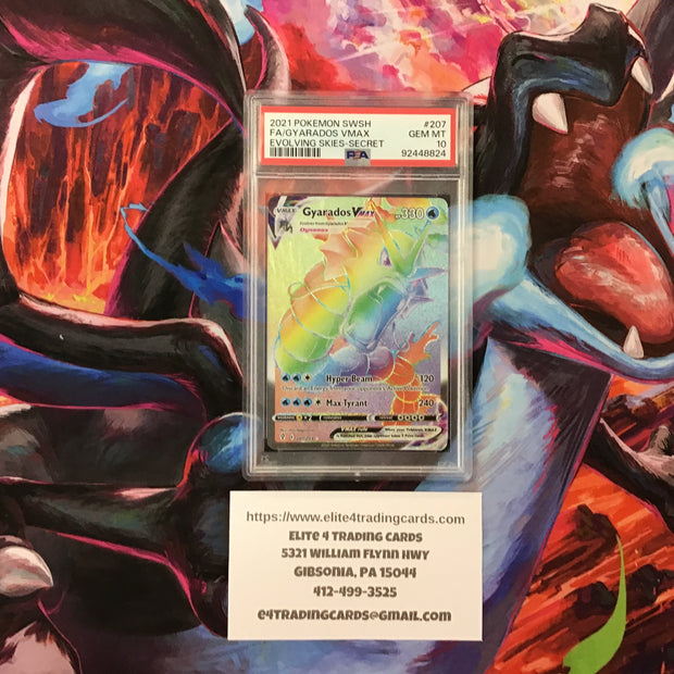 Gyarados VMAX #207 Pokemon Evolving Skies (PSA 10)